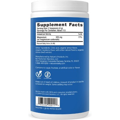 Natural Vitality Calm, Magnesium Citrate Supplement Powder, Anti-Stress Drink Mix, Raspberry Lemon, 16 Ounces, 2 of 3