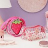Glamlily Set of 2 Strawberry Makeup Bag for Face Powder, Mascara, Lipgloss, Clear Travel Bags for Toiletries (2 Designs) - 2 of 4