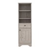 Okak 56 Inch Tall Bathroom Storage Cabinet, Slim Storage Cabinet with 2 Open Shelves and 1 Drawer - 3 of 4