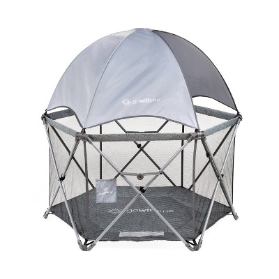 Portable playard with store canopy