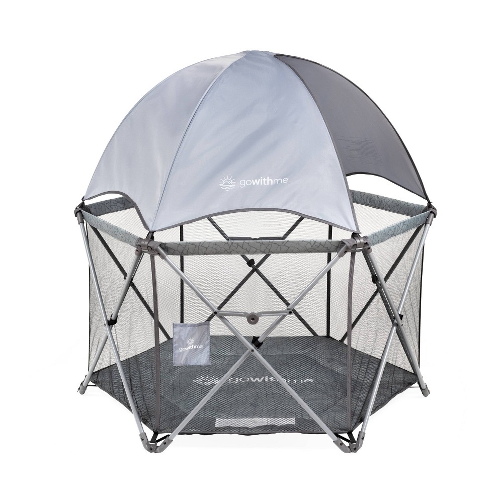 Baby Delight Go With Me Deluxe Eclipse Portable Playard with Canopy and Pad - Elephant Gray -  90111548