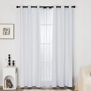 Deconovo Wave Line with Dots Blackout Curtains 42" W (2 Panels) - 1 of 4