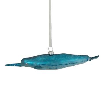 Northlight 7.5" Blue Glass Pipefish Christmas Ornament