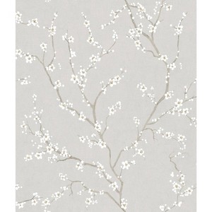 RoomMates Cherry Blossom Neutral Peel and Stick Wallpaper: Removable Vinyl, Self-Adhesive Floral, Botanical Pattern, 28.18 Sq Ft Coverage - 1 of 4