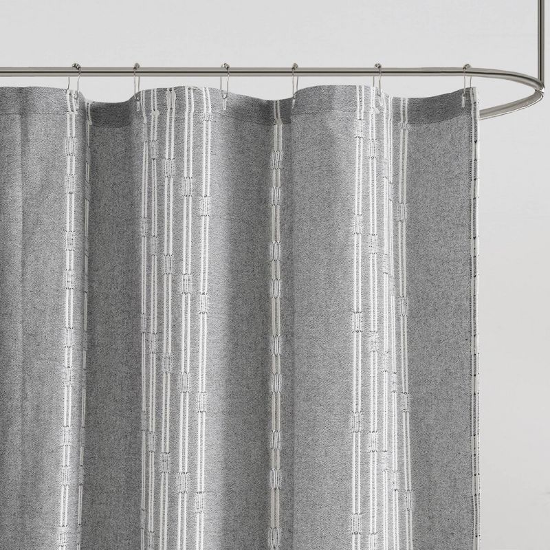 72"x72" Kara Cotton Jacquard Shower Curtain - Ink+Ivy, 3 of 7