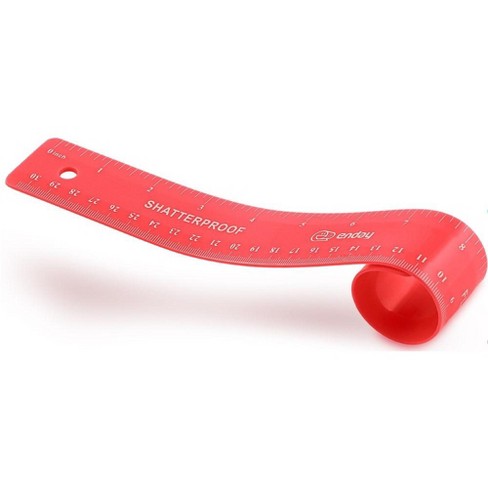  eBuyGB Flexible Plastic Transparent Ruler, 30 cm, Red : Tools &  Home Improvement