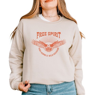 Simply Sage Market Free Spirit Distressed Eagle Sweatshirt