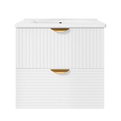 INFURNIC Vanity Tables Elegant and Functional Compact Bathroom Storage Cabinet, Modern Design for Efficient Use of Space, White, 18"*48"*23"
