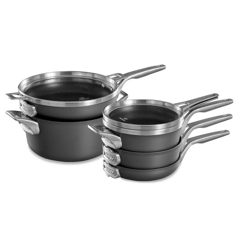 Calphalon Premier Nonstick With Mineralshield 10pc Space-saving Cookware  Set : Target