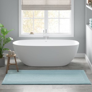 SEVOBAL Bath Rugs and Mats Cotton Tufted Reversible Bath RugNon Skid Bath Mats for Bathroom Floor Bath Rugs for Bath Room, Blue, 44"*24"*0.75" - 1 of 4