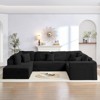 Mjkone 136" U-Shaped Modular Corduroy Sectional Sofa,Modern 7-Seater Deep Seats Sofa with Movable Ottoman - 2 of 4