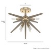 Hunter Fans 14" Jupiter Star Ceiling Light Alturas Gold Finish - 8 Bulb Mid-Century Flush Mount for Indoor Spaces - 2 of 4