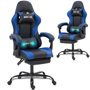 Bosmiller Ergonomic Reclining Gaming Chair with Linkage Armrests & Footrest, Racing Office Chair, PU Leather Computer Desk Chair - 1 of 4