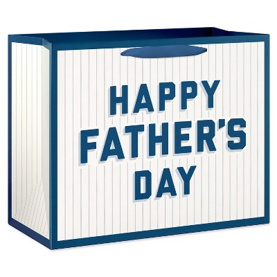Father's Day Large Gift Bag Baseball Stripes