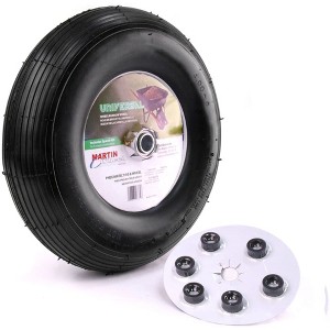 Martin Pneumatic Wheelbarrow Wheel with Universal Hub Ribbed Tire 13” - 1 of 1