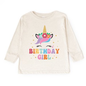 The Juniper Shop Birthday Girl Unicorn Toddler Long Sleeve Tee - 1 of 4