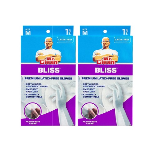 Mr. Clean Bliss Premium Latex-Free Gloves - 2 Pack,Medium