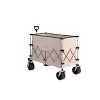 Beach Wagon,Collapsible Wagon 220lbs with Big Wheels Foldable Wagon Carts, Heavy Duty 300L Folding Utility Garden Cart Beige - 3 of 4