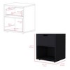 NicBex Nightstand with Drawers,Modern Side Table with Storage Space and Wood Frame,Bedside Table for Bedroom,Living Room - 3 of 4