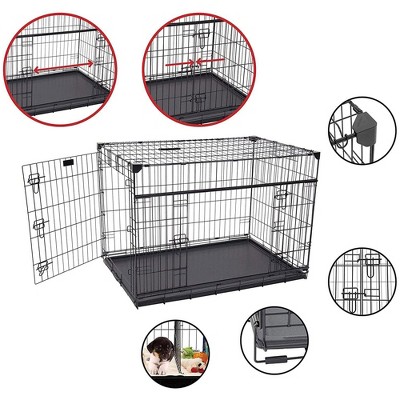 Extra Large Black Sliding Double Door Dog Crate