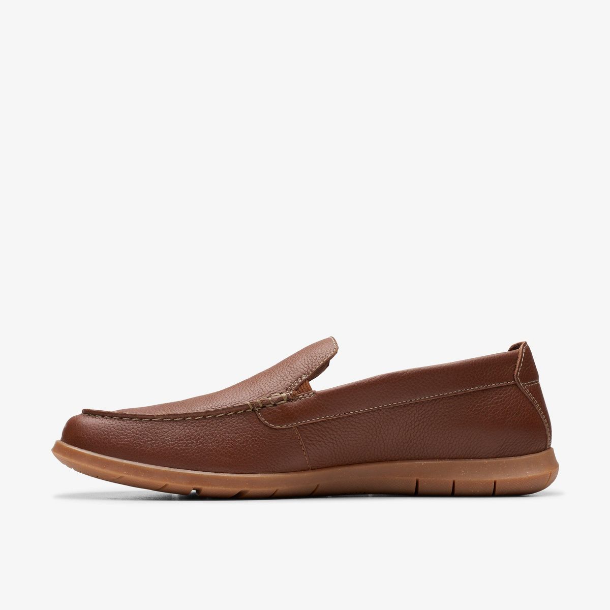 Clarks Mens Flexway Step Light Brown Leather Shoes - thumbnail 2