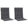 vidaXL Lowback Chair Cushion Set of 2 Anthracite - 3 of 4