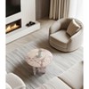 PAGED Modern Luxury Natural Marble Round Coffee Table for Living Room,Stylish Desigh Real Marble Center Table Tea Table End Table - 2 of 4