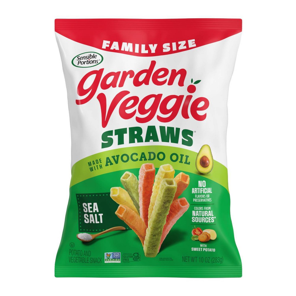 sensible portions garden veggie straws sea salt family size with avocado oil - 10oz