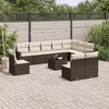 vidaXL 11 Piece Patio Sofa Set with Cushions - Brown and Cream With Table - 2 of 4