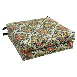 Blazing Needles, 20-inch by 19-inch Patterned Outdoor Chair Cushions (Set of 4) - 1 of 2