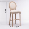 DSVIMOY Counter and Bar Stool French Country Wooden Barstools with Upholstered Seating for Kitchen, Beige, 47.25"*12.6"*18.9" - 3 of 4