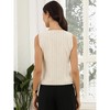 INSPIRE CHIC Women's Striped V Neck Front Button Down Sleeveless Casual Waistcoat - 3 of 4