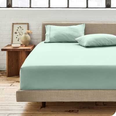 300 Thread Count Organic Cotton Percale Fitted Sheet by Bare Home