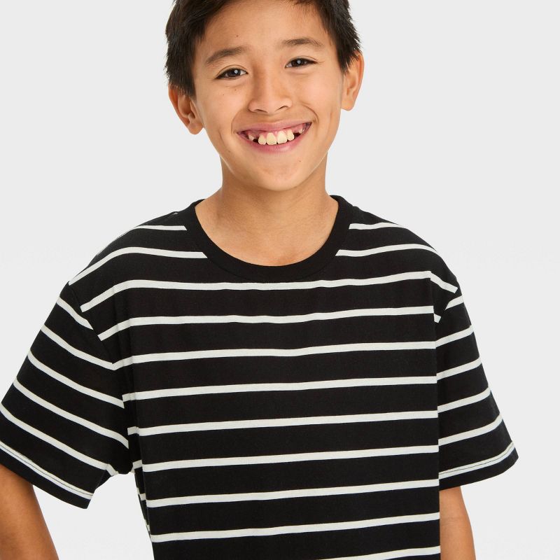 Boys' Short Sleeve Graphic T-Shirt with Horizontal Striped - art class™ Black, 3 of 5