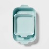 2pc Embossed Rectangular Bakeware Set Aqua - Threshold™: Stoneware Baking Dish, Oven & Microwave Safe - 3 of 3