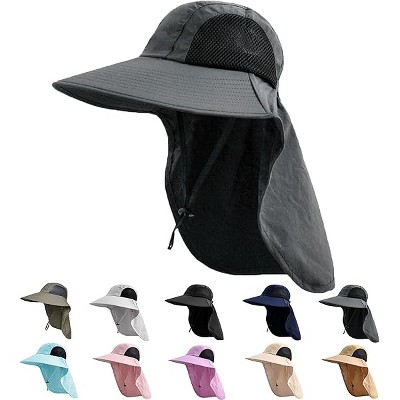 Fisfet Sun Hat for Men Women with Neck Flap,UPF 50+ UV Protective Hiking Fishing Hats,Wide Brim Sun Hat for Women&Men