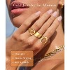 14K Gold Plated Chunky Signet Ring Set | Non-Tarnish Adjustable Stackable Thumb Rings | Open Twist Dome Statement Jewelry Size 5-10 - 4 of 4