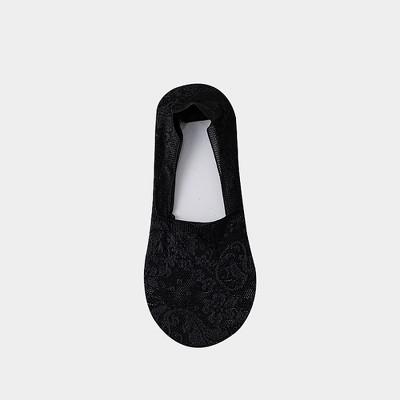 Anna-Kaci 3-Pack Women's Lace Mesh No Show Socks with Silicone Non-Slip Sole