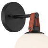 360 Lighting Nubuck 10 1/2" High Black and Brown Leather Wall Sconce - 3 of 4