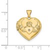Black Bow Jewelry 15mm Heart Shaped Diamond Claddagh Locket in 14k Yellow Gold - 4 of 4