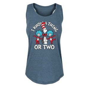 Women's - Dr. Seuss - Cat In the Hat I Know A Thing Or Two Graphic Racerback Tank - 1 of 4