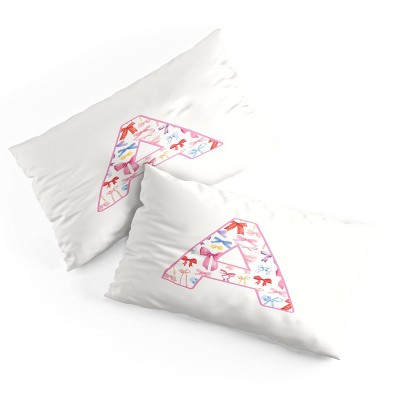Deny Designs King April Lane Art Fancy Bow Monogram A Microfiber Printed Pillow Sham