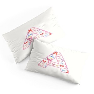 Deny Designs King April Lane Art Fancy Bow Monogram A Microfiber Printed Pillow Sham - 1 of 3