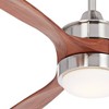 52" Casa Vieja Modern Indoor Ceiling Fan with Light LED Brushed Nickel Carved Wood for Bedroom Kitchen Living Room Family Dining - 3 of 4