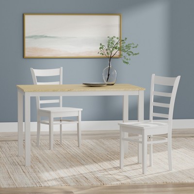 Glenwillow Home 48" Wood Dining Table + Slat Back Dining Chairs Dining Set (3-Piece or 5-Piece Set)