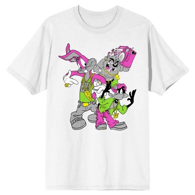 Looney Tunes Hip Hop Characters Men\'s White T-shirt-xxl : Target | T-Shirts