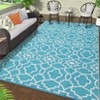 9 X 12 ft Plastic Gray White Rectangular Beach Front Porches Patio Picnic RV Camping Garage Flower Geometry Modern Area Rug - 4 of 4