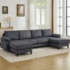 Beautyolove 6 - Piece Modular 116.5" U Shape Sectional Sofa With Removable Ottomans - 4 of 4