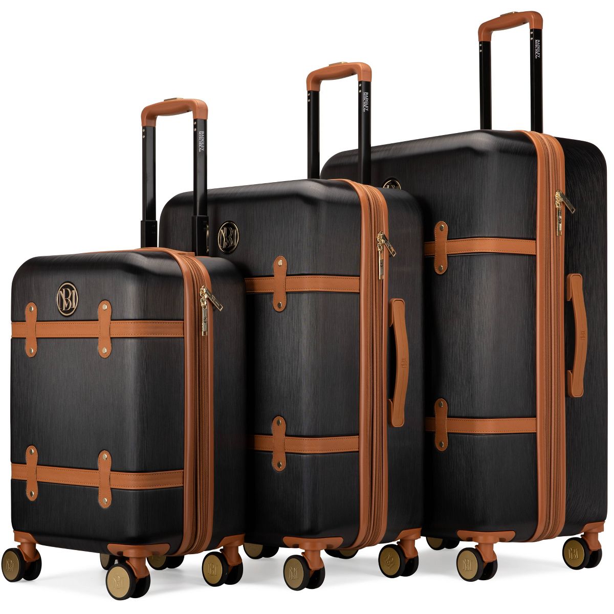 Badgley Mischka Grace 3pc Expandable Hardside Spinner Retro Luggage Set