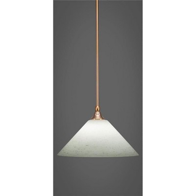 Toltec Lighting Any 1 - Light Pendant in  New Aged Brass with 12" White Muslin Shade